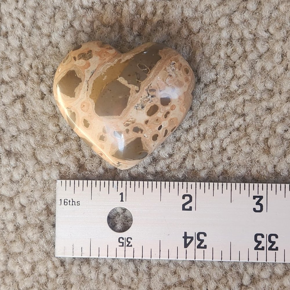 Peruvian Leopardite Jasper Polished Heart Mineral Natural stone rock Valentine - Picture 4 of 4